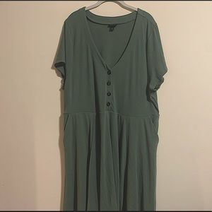 Sage Green Dress with Pockets